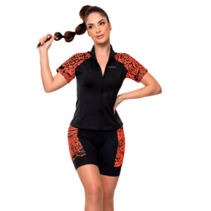 CAMISA FEMININA MC ONÇA LARANJA