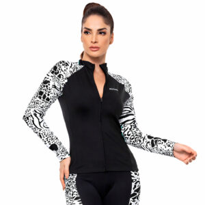 CAMISA FEMININA ML ONÇA BRANCO