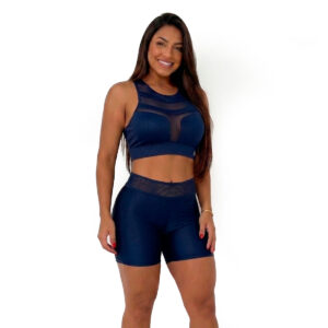 TOP TULE AZUL MARINHO