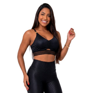 TOP FRANZIDO ELÁSTICO PRETO