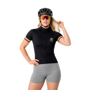 CAMISA FEMININA MC PRETO ELASTICO COLOR