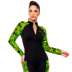 CAMISA FEMININA ML ONÇA AMARELO